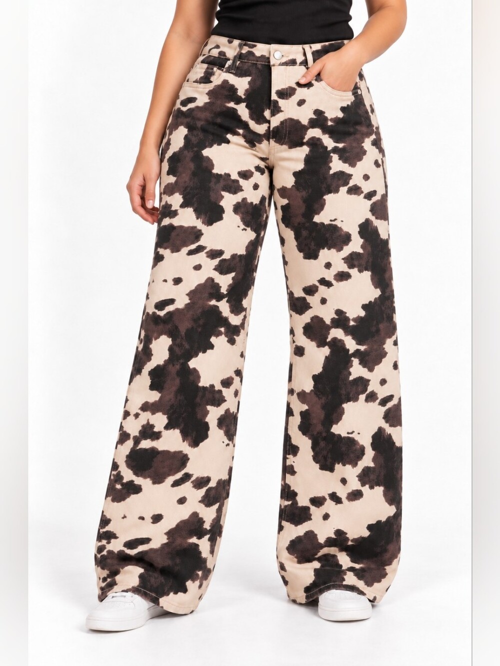 Zigoss NWT Cow Print High Rise Baggy Jeans Size 13/31 Western Y2K Rodeo pants